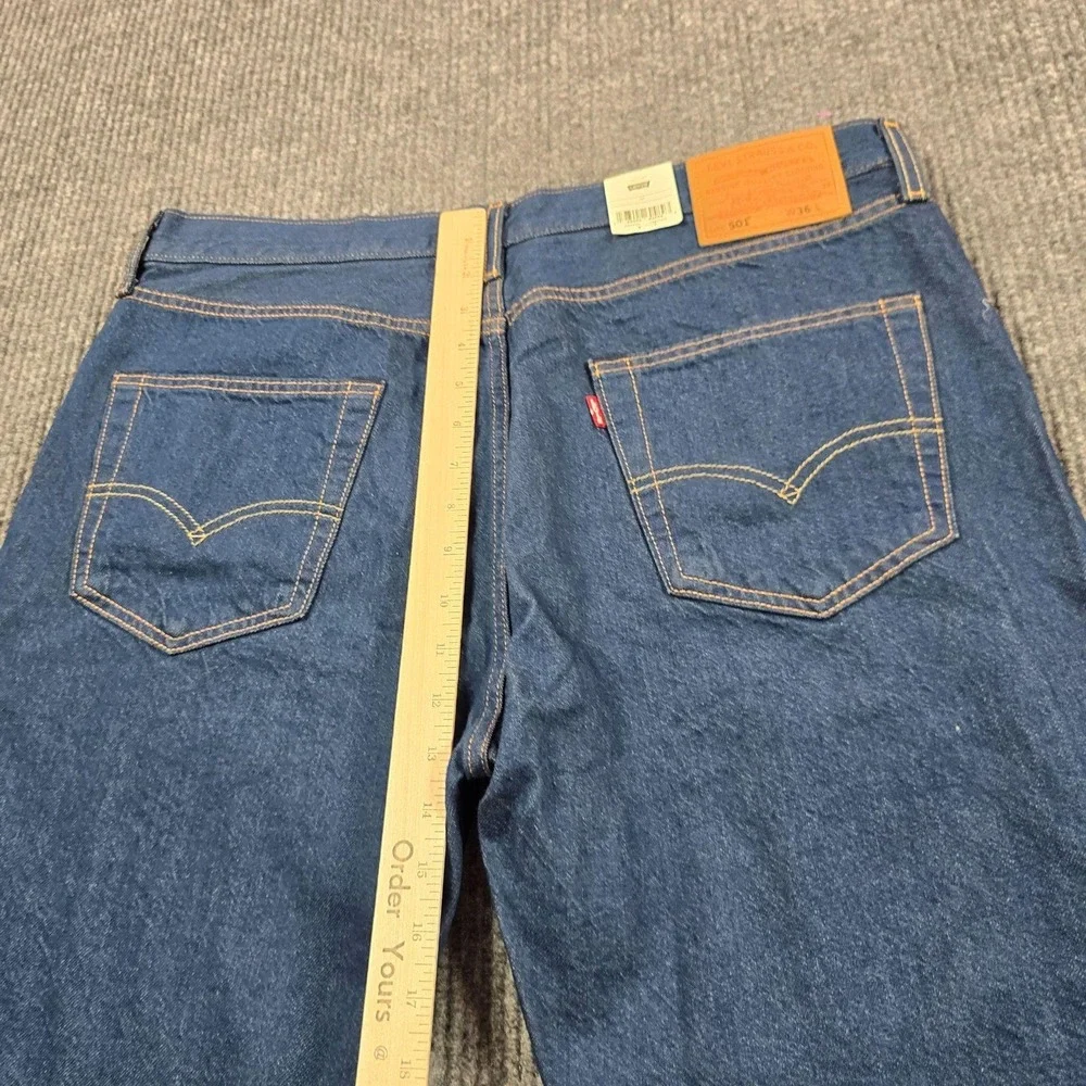 Levi's 501 Original Shorts Mens 36 Blue Denim Button Fly Bermuda 9 Inseam